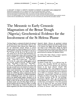 The Mesozoic to Early Cenozoic Magmatism of the Benue Trough (Nigeria); Geochemical Evidence for the Involvement of the St Helen