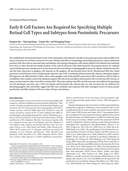 Early B-Cell Factors Are Required for Specifying Multiple Retinal Cell Types and Subtypes from Postmitotic Precursors