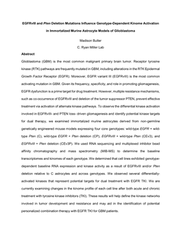 Egfrviii and Pten Deletion Mutations Influence Genotype-Dependent Kinome Activation