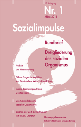 Rundbrief Dreigliederung Des Sozialen Organismus