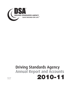 Driving Standards Agency Annual Report and Accounts 2010-11 HC