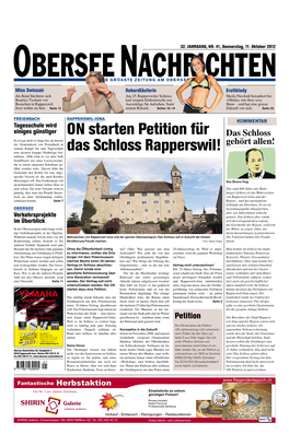 ON Starten Petition Für Das Schloss Rapperswil!