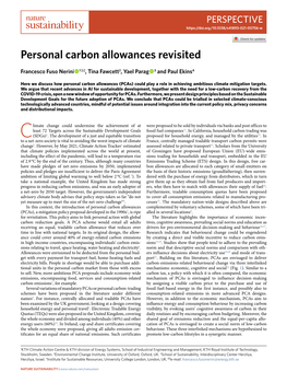 Personal Carbon Allowances Revisited