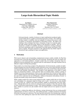Large-Scale Hierarchical Topic Models