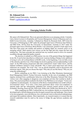 Dr. Edmund Goh Edith Cowan University, Australia Email: E.Goh@Ecu.Edu.Au