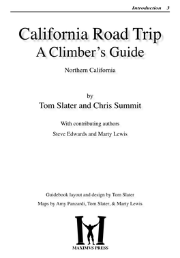 California Road Trip a Climber’S Guide Northern California