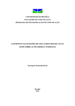 O Discurso De Veja E Istoé Sobre As Mulheres Candidatas