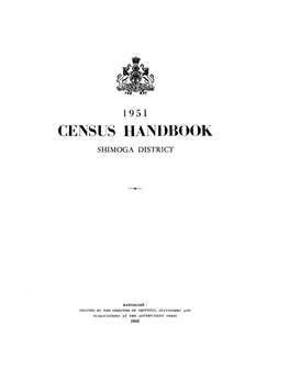 Census Handbook, Shimoga
