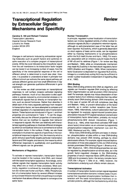 Transcriptional Regulation by Extracellular Signals 209