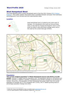 Ward Profile 2020 West Hampstead Ward