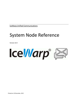 System Node Reference