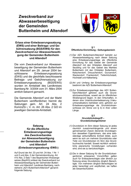 BGS Und BGS-EWS AZV Buttenheim Original 2004 Fuer Amtsblat…