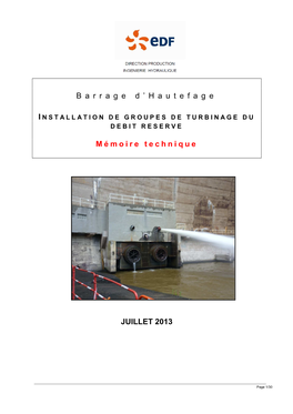 Dossier De Demande Barrage De Hautefage