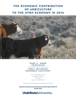 Economic Contribution of Agriclture to the Utah Economy 2014