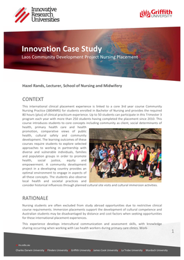 Innovation Case Study Laos Community Development Project Nursing Placement