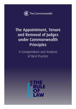 The Appointment, Tenure and Removal of Judges Under Commonwealth