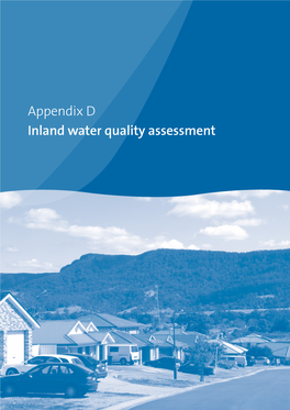 Appendix D Inland Water Quality Assessment West Dapto Urban Release Area and Adjacent Growth Areas