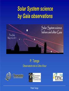 Solar System Science by Gaia Observations