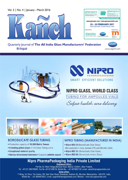 Quarterly Journal of the All India Glass Manufacturers' Federation