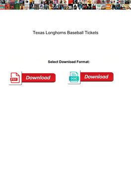 Texas Longhorns Baseball Tickets