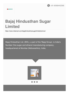 Bajaj Hindusthan Sugar Limited