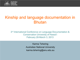 Kinship and Language Documentation in Bhutan