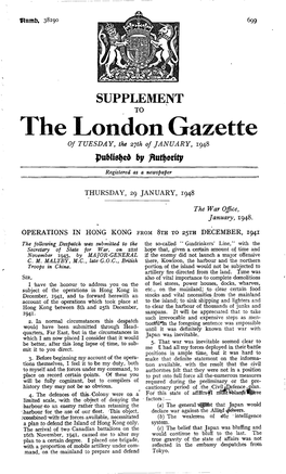The London Gazette of TUESDAY, the 2Jth of JANUARY, 1948 Published By