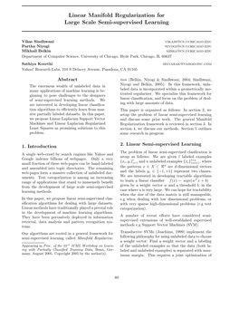Linear Manifold Regularization for Large Scale Semi-Supervised Learning