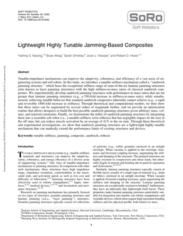 Lightweight Highly Tunable Jamming-Based Composites