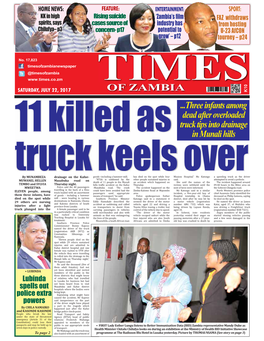 OF ZAMBIA ...Three Infants Among Dead After Overloaded Truck Tips Into