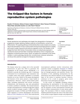 The Krüppel-Like Factors in Female Reproductive System Pathologies