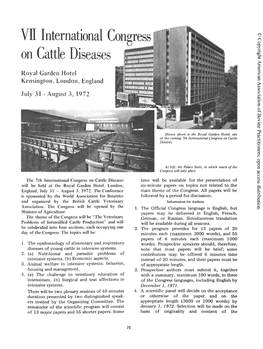 VII International Congress on Cattle Diseases