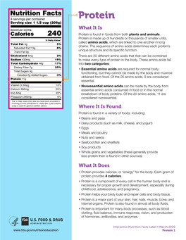 Protein What It Is Protein Is Found in Foods from Both Plants and Animals