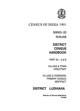 Village & Townwise Primary Census Abstract, Ludhiana, Part