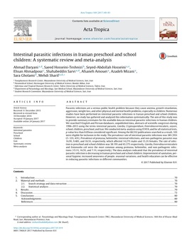 Intestinal Parasitic Infections in Iranian Preschool and School Children: A