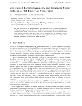 Generalized Lorentz Symmetry and Nonlinear Spinor Fields in a Flat Finslerian Space-Time