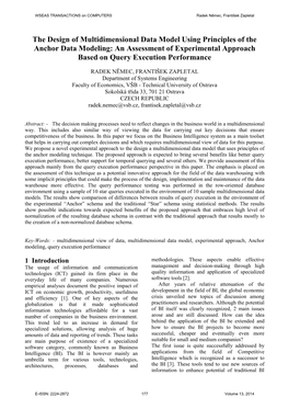 The Design of Multidimensional Data Model Using Principles of the Anchor Data Modeling: an Assessment of Experimental Approach Based on Query Execution Performance