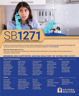 Members Who Supported Arizona Realtors® by Voting for Sb1271