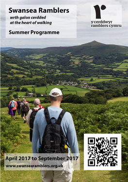 17Th Programme – Swansea Ramblers We Offer Short & Long Walks All Year Around and Welcome New Walkers to Try a Walk with U