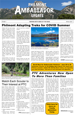 Philmont Adapting Treks for COVID Summer Philmont Staff Have Been Working Could Be More Like Our Traditional “Bubbles” Are Being Planned
