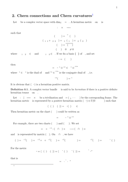 2. Chern Connections and Chern Curvatures1