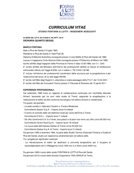 Curriculum Vitae Studio Fontana & Lotti - Ingegneri Associati