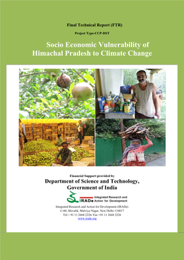 Socio Economic Vulnerability of Himachal Pradesh to Climate Change
