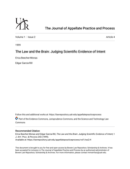 The Law and the Brain: Judging Scientific Evidence of Intent
