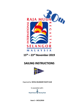 2019 RMSIR Sailing Instructions Ver 1C