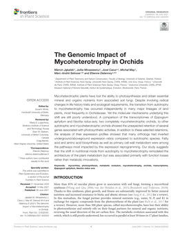 The Genomic Impact of Mycoheterotrophy in Orchids