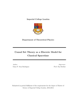 Causal Set Theory As a Discrete Model for Classical Spacetime