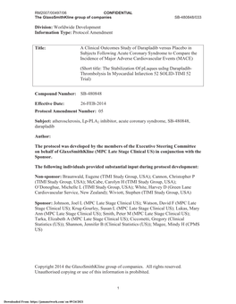 The SOLID-TIMI 52 Randomized Clinical Trial