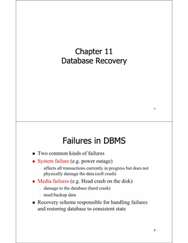 Failures in DBMS