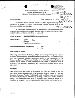 Jn State Environmental Quality Review OS^C